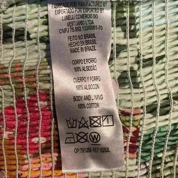 Simons floral short sleeve trendy cotton summer print casual bohemian crop top L - Picture 5 of 5